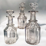 Set of Three Victorian Crystal Decanters