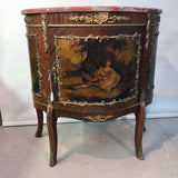 Pair of Louis XVI Style Demi-Lune Commodes