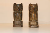 Pair of Cast Iron Bookends, Modelled as Owls by Florence Wylie