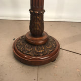 1930s Mahogany Floor Lamp with Fine Custom Silk Shade