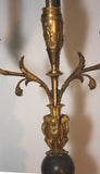 Pair of  French Empire Period  Four Light Bronze Candelabra