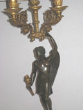 Pair of Empire Period 5 light  Figural Bronze Candelabra