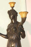 Empire Gilt and Patinated Bronze Figural Lamp