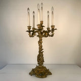 Large Pair of Antique Gilt Bronze French Louis XV Style Candelabra