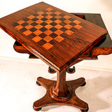 William IV Rosewood Fold-over Chess or Card Table