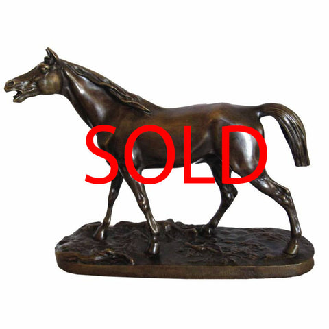 Bronze Figure of an Arab Horse Signed by Pierre Jules Mêne