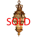 Louis XIV Style Gilt Bronze and Bevelled Glass Versailles Lantern