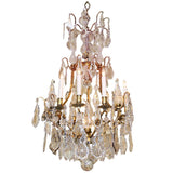 Louis XIV Style Crystal and Gilt Bronze Ten-Light Chandelier