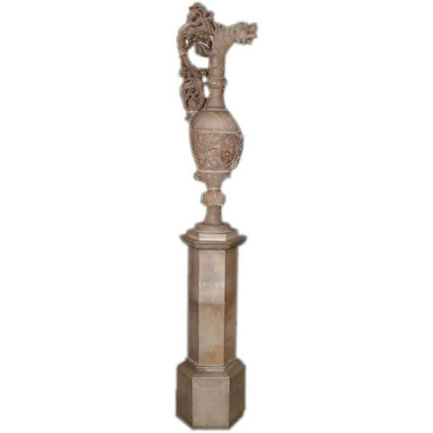 Early 20th Century Italia Alabaster Ewer Lamp on Stand